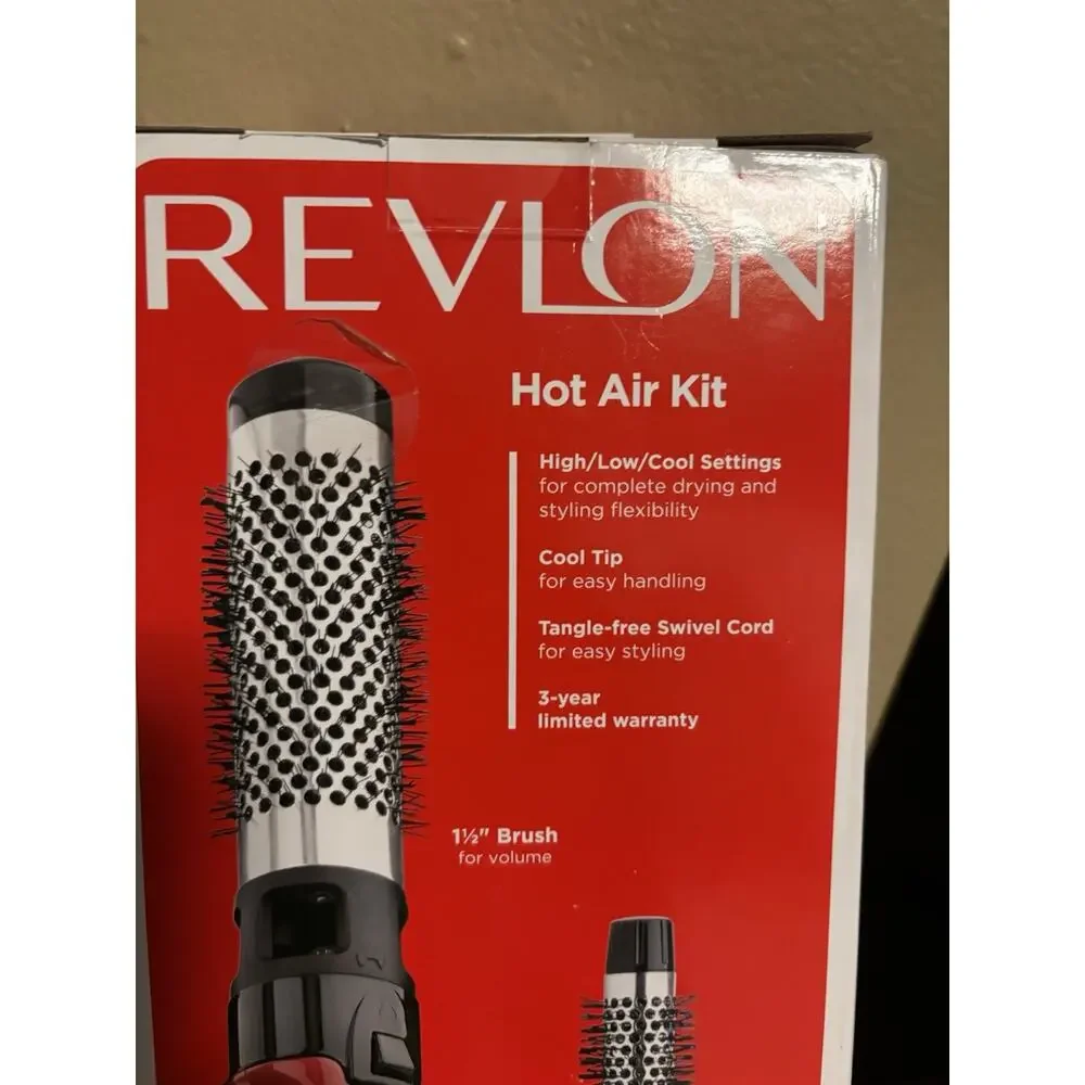 Revlon Style Curl Volumize Ionic Red Hot Air Kit Brushes Smoothing Concentrator